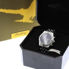 BREITLING CHRONOMAT A13050.1 39mm SS Black Dial Automatic Chronograph Date #C488