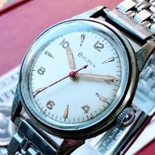 Bulova 3958 Antique Wristwatch Manual Wind Silver Stainless Steel Timepiece