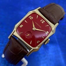 Exquisite Vintage 1957 Man’s HAMILTON TYRONE Stunning Red Dial Serviced WARRANTY
