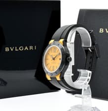 Serviced [ MINT /Box,Paper] BVLGARI Diagono Magnesium DG41SMC Yellow Men's Watch