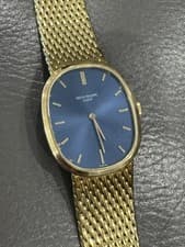 Patek Philippe Golden Ellipse Blue Sigma Dial 18k Yellow Gold 1971 Model 3548