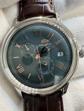 2023 Orient Bambino Sun & Moon RN-AK0703E Green Dial Automatic Men's Watch F6B22