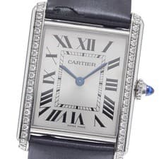 CARTIER tank mast LM W4TA0017 Diamond Bezel Quartz Ladies Watch_951511