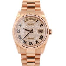 Rolex Day-Date 36mm Pave Dial Watch Ref# 118238