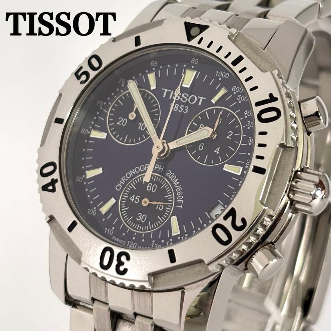 TISSOT PRS200 Watch Timepiece Stainless Steel Blue Dial 39mm Mens Time