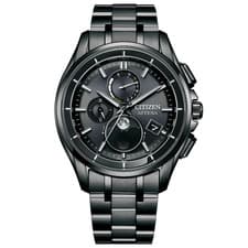 Citizen Attesa Eco-Drive BY1006-62E Moon Phase Solar Radio Men Watch Black NEW