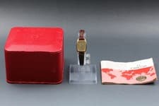 1979 Near MINT/Box OMEGA De Ville 18mm 591.0097 Quartz Gold Dial Women's Vintage