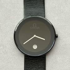 OMEGA Art Collection 1987 Black Ceramic Quartz Watch Ref 196.0440 Excellent