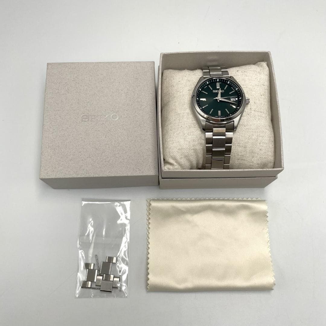 Seiko SBTM319 Selection Radio Solar Green Dial Stainless Steel from Japan Used