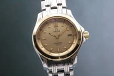 Vintage [Near MINT] OMEGA Seamaster 120m 596.1501 Gold Dial Quartz Women's Watch