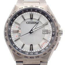 Citizen Atessa Eco Drive Radio Titanium Watch 4" Used From Japan