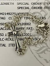 CHROME HEARTS Baby Fat Bracelet Sterling Silver 925 Chain Link Bracelet Gothic