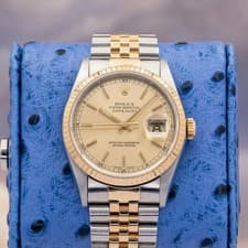 Rolex Datejust 36 16233 Champagne Dial Vintage Two Tone Jubilee Gold Steel