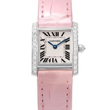 Cartier Tank Francaise WE100251 2403 20mm Silver Diamond White Gold Ladies Watch