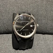 Hamilton Jazzmaster Dress Watch Stainless Steel Case Black Dial Timepiece
