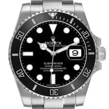 Rolex Submariner Date Ceramic Bezel Black Dial Steel Mens Watch 116610