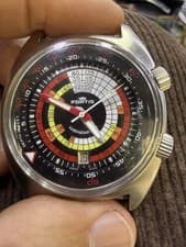 Vintage Rare Fortis marinemaster Super compressor diver 70s automatic watch R4