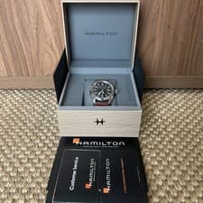 Hamilton Khaki Field Automatic 42 Men's Black Watch Brown Leather Band H70555533