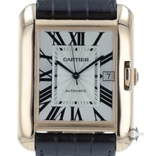 Cartier Tank Anglaise XL Rose Gold / Silvered / Roman / Strap Ref. W5310004 - Th
