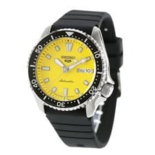 Seiko 5 Sports Automatic Watch Men SBSA307 Yellow Black Silicone From Japan