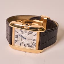 Cartier Tank Anglaise XL 18K Rose Gold Automatic Date 42mm Watch Leather Strap