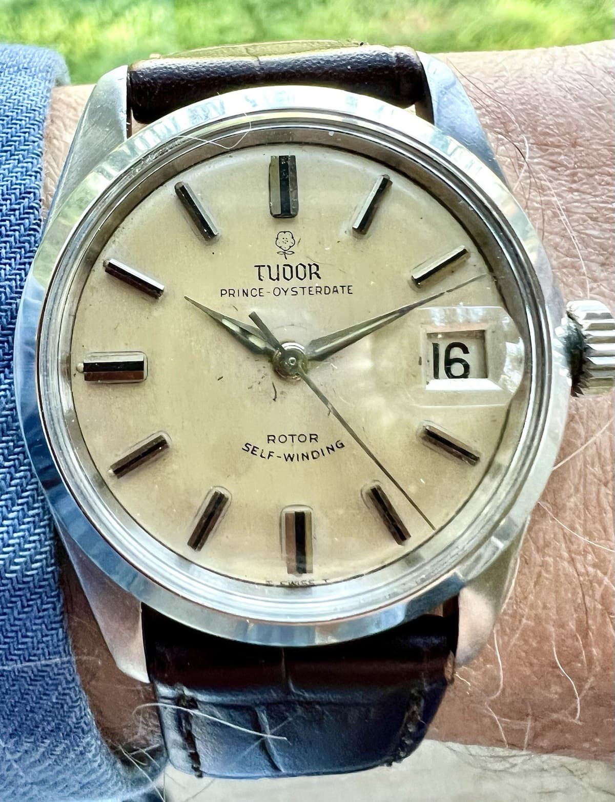 Tudor Prince Oyster Date Small Rose Automatic Watch, Ref 7996, Cream Dial