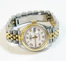 Ladies Rolex Datejust 2-Tone 18K Fluted Bezel Jubilee Band Wrist Watch
