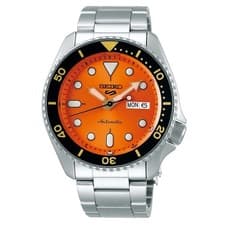 SEIKO 5 Sports SRPD59K1 Men's Automatic Watch 100m Orange Dial Stainless