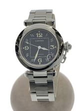 Cartier Ladies Watch Automatic Pasha C Stainless BLK SLV 202511WOH Done Used