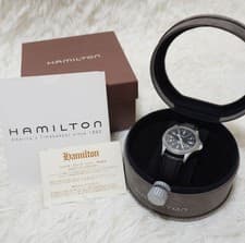 Hamilton Khaki King 9821 Black Dial Quartz Men's Watch Used Working #13