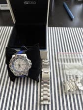 Seiko 5 Sports  SRP481K1 Automatic Diver Baby Ice Monster w/ Box and Bracelet