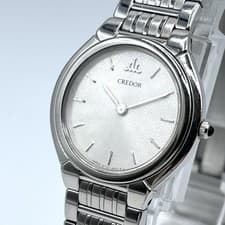 SEIKO CREDOR 2F70-0500 Quartz Watch Silver Dial Ladies 24.3mm