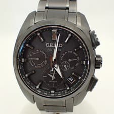 Seiko Astron SBXC069 Titanium GPS Solar Radio Watch Black Dial Used