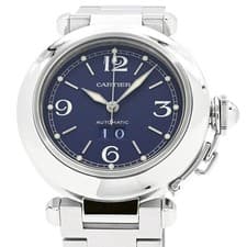 Cartier Boys Pasha C de Cartier W31047M7 Pasha C Big Date Navy Dial Automatic W