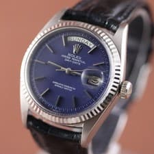 Rolex Day-Date 1803 18k White Gold Blue Dial 1965 Serviced