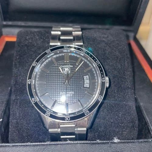 TAG HEUER Carrera Caliber 5 Automatic Date Black Men's Watch WV211M.BA0787 Used