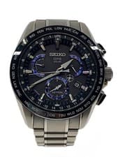 Seiko Solar Watch Titanium Black Silver 8X53-0AS0-2 Used