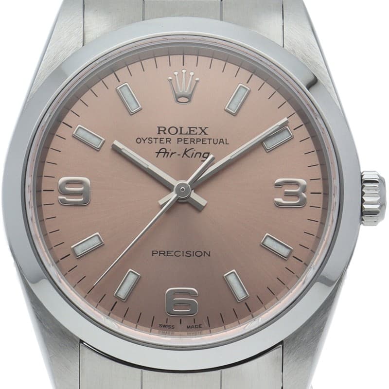 ROLEX Air king 14000M(F) Stainless Steel mensWatch pink USED