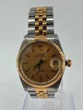Vintage Tudor Prince Oysterdate Automatic Rolex Signed Case Crown 34mm