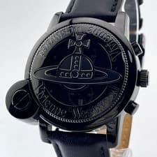 Vivienne Westwood CAGE VW-2363 B9091 Chronograph Black Dial Men's Watch SS 48mm