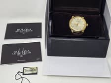 Bulova Accutron Gemini Mechanical Automatic Gold Dial Mens Watch 42mm Swiss Made