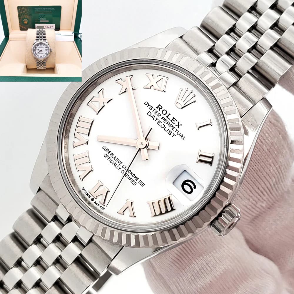 2023 Rolex Datejust White Roman White Gold/Steel Jubilee 31mm 278274 Box/Papers