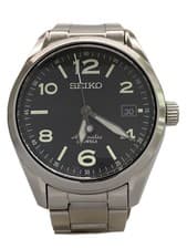 Seiko Automatic Watch 6R15-02R0 Black Silver Analog Used