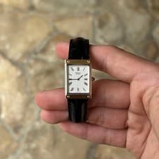 Vintage SEIKO Tank Style Watch Roman Dial Quartz Gold Silver Unisex Ladies 1992