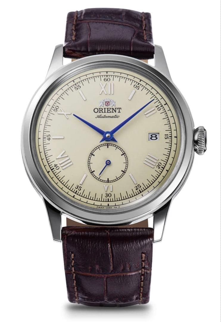 Orient Automatic Dress Watch Unisex Ivory Dial Leather Band Brown Strap