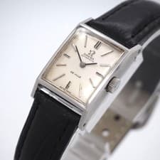 Omega DeVille Automatic Ladies Watch Square Vintage Black Band