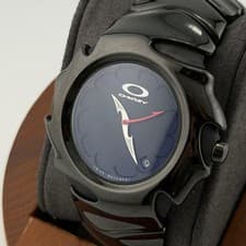 OAKLEY Quartz Watch 38mm US 1.50in Black Mens Wrist 7.1in Cleaned Rare Japan