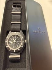 Marathon Black Analog Watch N values Waterproof Nylon Band Stainless Steel Used