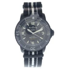 Swatch x BLANCPAIN Ocean of Storms CE Storm Nylon AT Automatic Watch Black Used