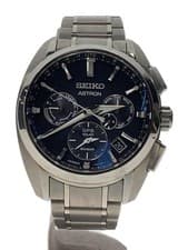 Seiko Quartz Watch Analog Titanium Black Slim Used